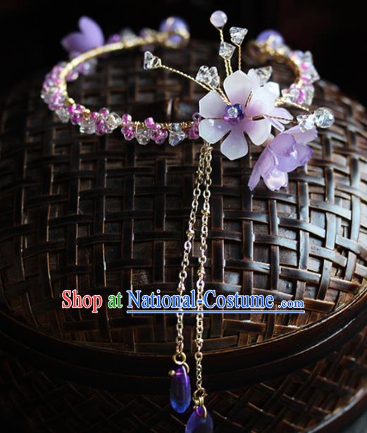 Chinese Traditional Jewelry Accessories Ancient Princess Purple Crystal Bracelet for Women