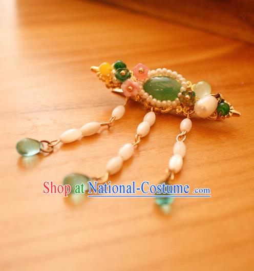 Chinese Handmade Palace Tassel Accessories Ancient Queen Brooch Headwear for Women