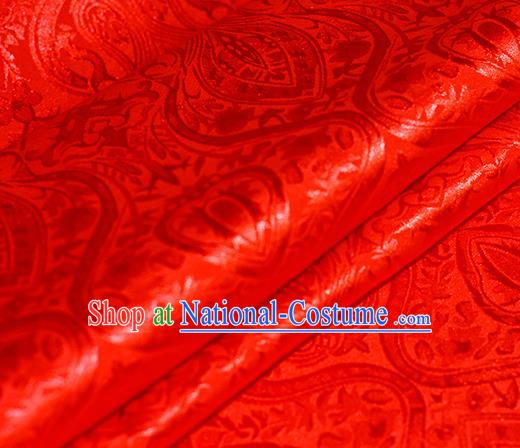 Chinese Traditional Hanfu Royal Pattern Red Brocade Material Cheongsam Classical Fabric Satin Silk Fabric