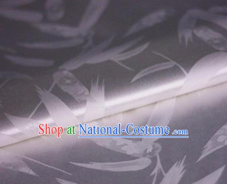 Chinese Traditional Bamboo Leaf Pattern White Brocade Cheongsam Classical Fabric Satin Material Silk Fabric