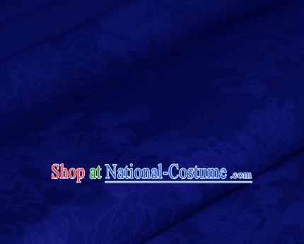 Chinese Traditional Royal Pattern Royalblue Brocade Material Cheongsam Classical Fabric Satin Silk Fabric