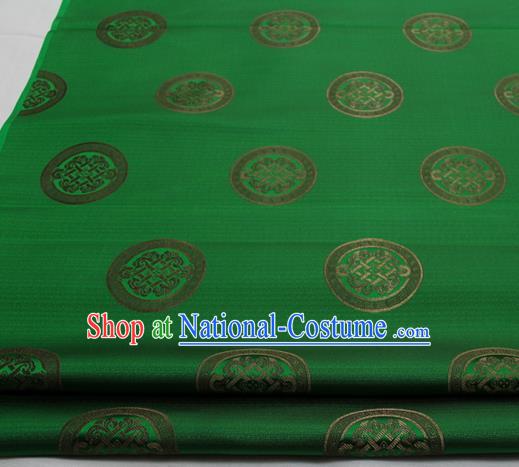 Chinese Traditional Tang Suit Fabric Royal Lucky Pattern Deep Green Brocade Material Hanfu Classical Satin Silk Fabric