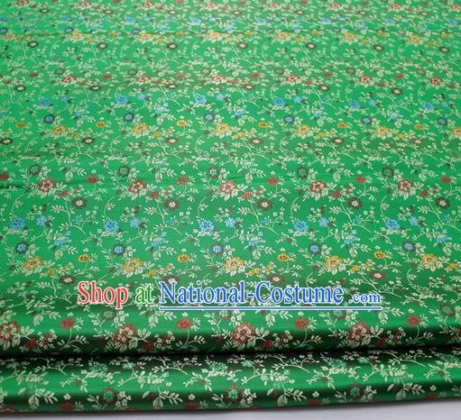 Chinese Traditional Tang Suit Fabric Royal Pepper Flowers Pattern Green Brocade Material Hanfu Classical Satin Silk Fabric