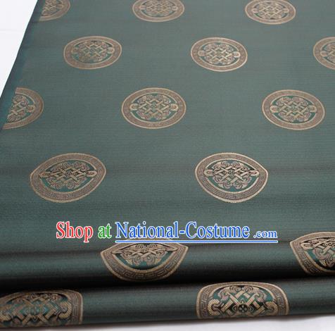 Chinese Traditional Tang Suit Fabric Royal Lucky Pattern Atrovirens Brocade Material Hanfu Classical Satin Silk Fabric