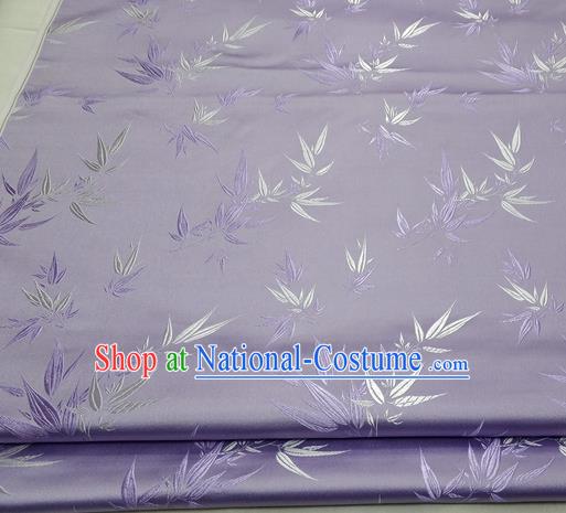 Chinese Traditional Tang Suit Satin Fabric Royal Bamboo Pattern Purple Brocade Material Classical Silk Fabric