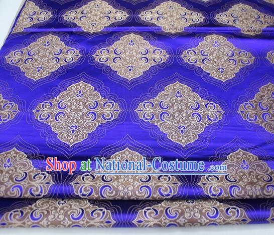 Chinese Traditional Tang Suit Royalblue Brocade Royal Pattern Satin Fabric Material Classical Silk Fabric