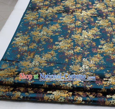 Asian Chinese Traditional Tang Suit Royal Cherry Blossom Pattern Peacock Green Brocade Satin Fabric Material Classical Silk Fabric