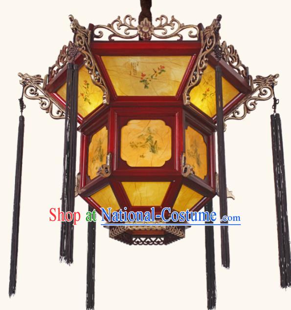 Chinese Traditional Wood Palace Lantern Handmade New Year Hanging Lanterns Ceiling Lamp