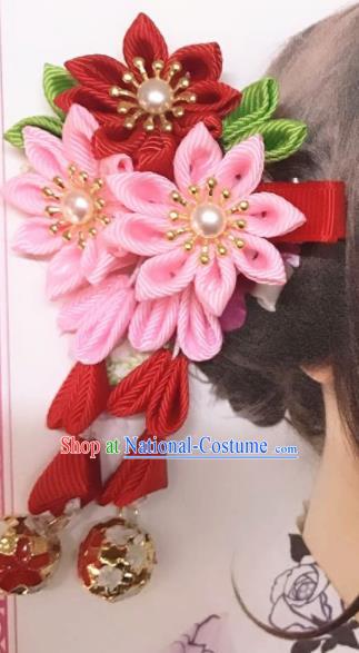 Japanese Traditional Kimono Hair Accessories Handmade Japan Geisha Sakura Hair Claw for Women