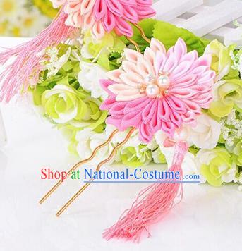 Japanese Traditional Kimono Tassel Hairpins Handmade Japan Geisha Hair Accessories for Women