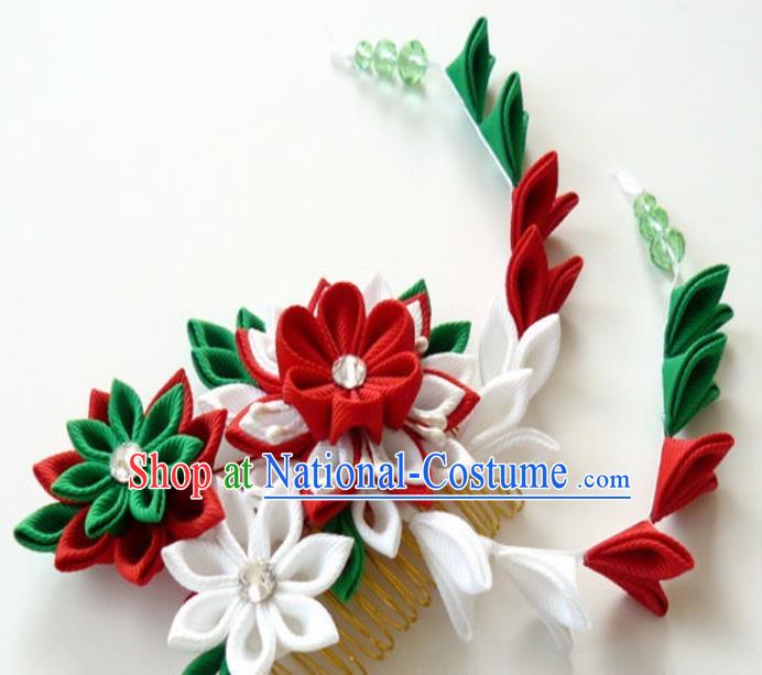 Japanese Traditional Kimono Sakura Hair Comb Handmade Japan Geisha Hair Accessories for Women