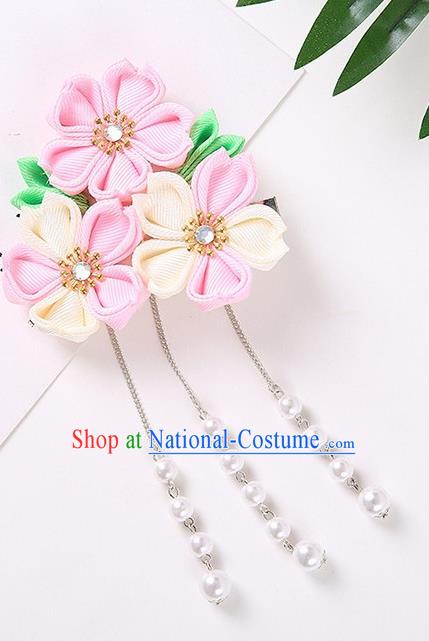 Japanese Traditional Kimono Hair Accessories Handmade Japan Geisha Sakura Hair Claw for Women