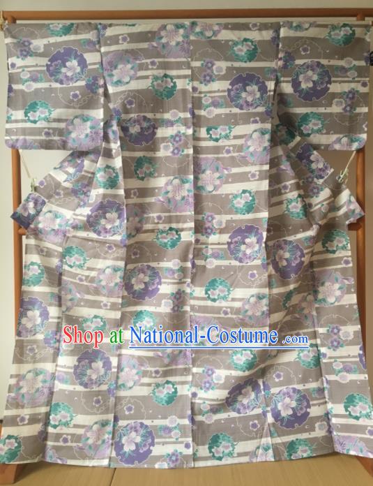 Japanese Traditional Costume Geisha Printing Sakura Furisode Kimono Asian Japan Yukata Dress for Women