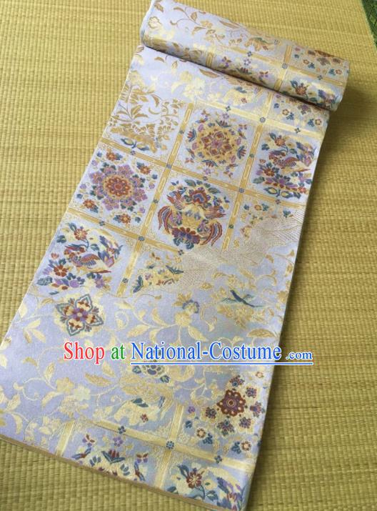 Japanese Traditional Kimono White Silk Belts Asian Handmade Japan Geisha Yukata Waistband for Women