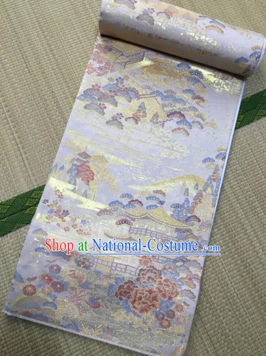 Japanese Traditional Kimono White Silk Belts Asian Handmade Japan Geisha Yukata Waistband for Women