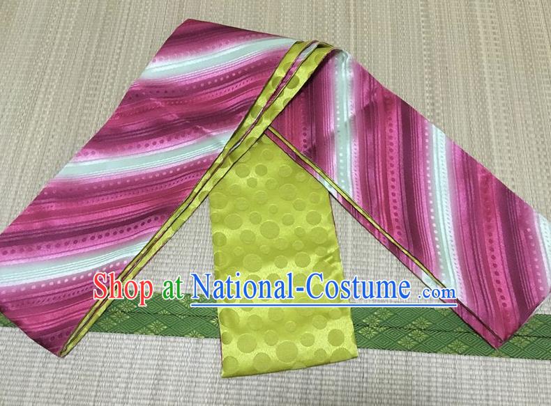 Japanese Traditional Kimono Golden Brocade Belts Asian Handmade Japan Geisha Yukata Waistband for Women