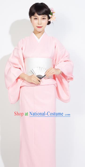 Japanese Classical Hostess Pink Yukata Dress Asian Japan Traditional Costume Geisha Kimono for Women