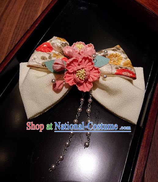 Japanese Traditional Geisha Kimono Hair Accessories Japan Yukata Bowknot Hair Claws for Women