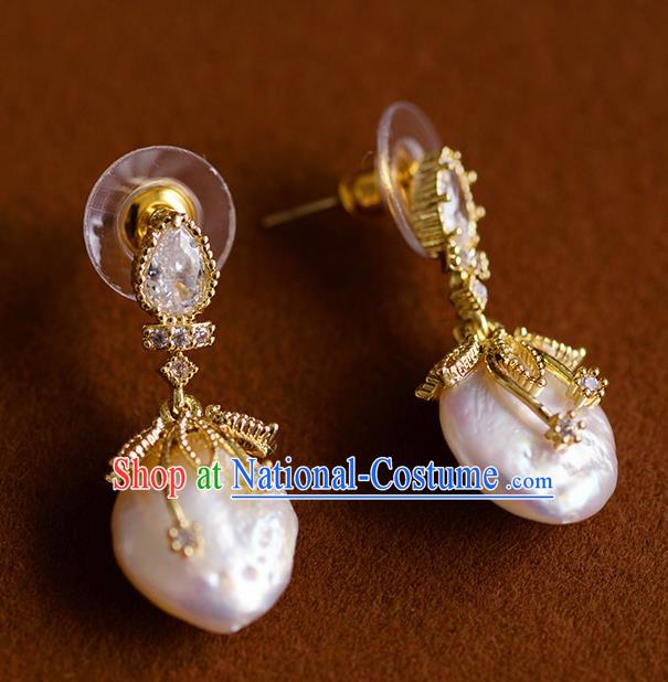 Traditional Chinese Ancient Palace Shell Earrings Handmade Wedding Jewelry Accessories for Women