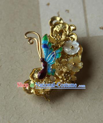 Traditional Chinese Ancient Princess Blueing Butterfly Hair Claw Hairpins Handmade Hanfu Hair Accessories for Women