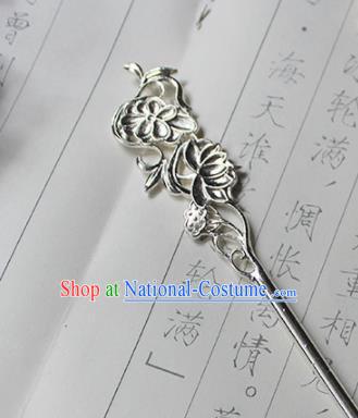 Traditional Chinese Ancient Tang Dynasty Princess Twine Lotus Hair Clip Hairpins Handmade Hanfu Hair Accessories for Women