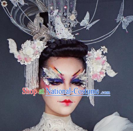 Chinese Traditional Stage Show Hair Accessories Handmade Butterfly Headwear for Women