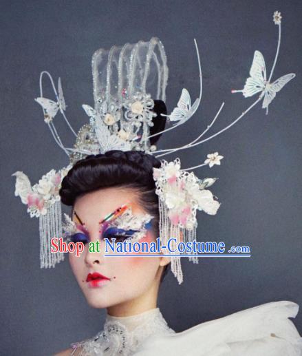 Chinese Traditional Stage Show Hair Accessories Handmade Butterfly Headwear for Women