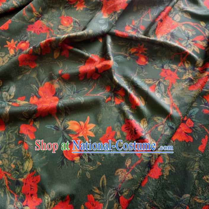 Asian Chinese Traditional Pomegranate Pattern Watered Gauze Cheongsam Silk Fabric Chinese Fabric Material