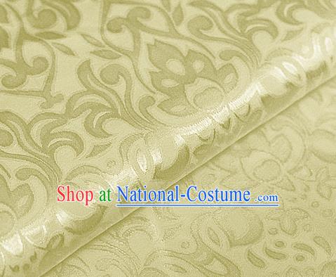 Asian Chinese Traditional Royal Lotus Pattern Yellow Brocade Cheongsam Silk Fabric Chinese Satin Fabric Material