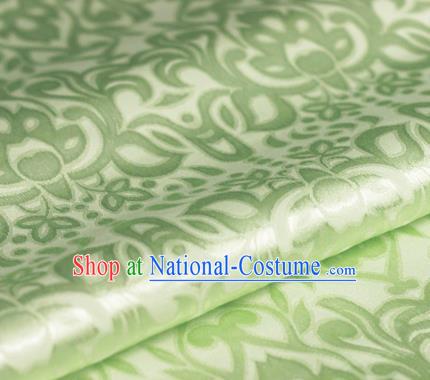 Asian Chinese Traditional Royal Lotus Pattern Green Brocade Cheongsam Silk Fabric Chinese Satin Fabric Material