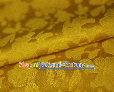 Asian Chinese Traditional Classical Pattern Yellow Brocade Cheongsam Silk Fabric Chinese Satin Fabric Material