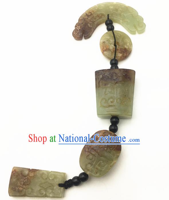 Chinese Handmade Jade Craft Carving Jade Pendant Waist Accessories Jade Jewelry Decoration