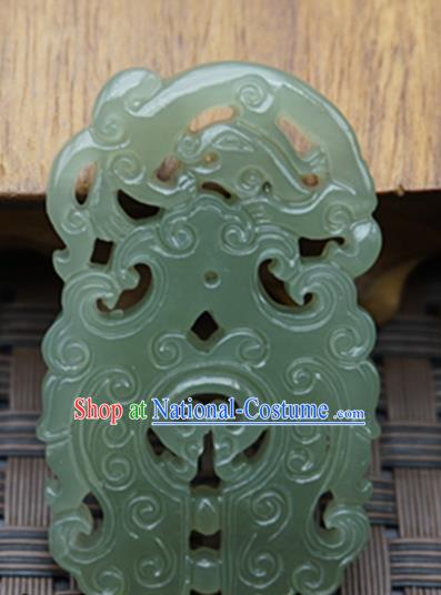 Handmade Chinese Ancient Jade Carving Dragon Pendant Traditional Jade Craft Jewelry Decoration Accessories