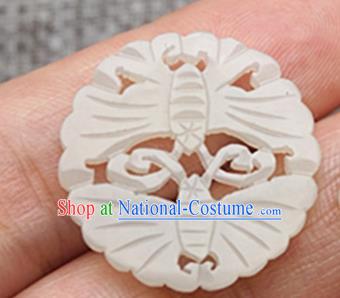 Handmade Chinese Ancient Carving Butterfly Jade Pendant Traditional Jade Craft Jewelry Decoration Accessories