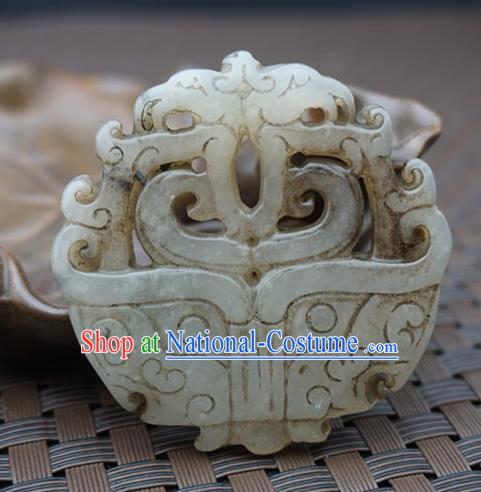 Handmade Chinese Ancient Carving Jade Pendant Traditional Jade Craft Jewelry Decoration Accessories