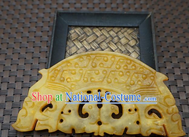 Chinese Ancient Carving Bridge Jade Pendant Traditional Handmade Jade Craft Jewelry Decoration Accessories