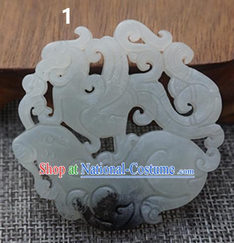 Chinese Ancient Carving Jade Pendant Traditional Handmade Jade Craft Jewelry Decoration Accessories