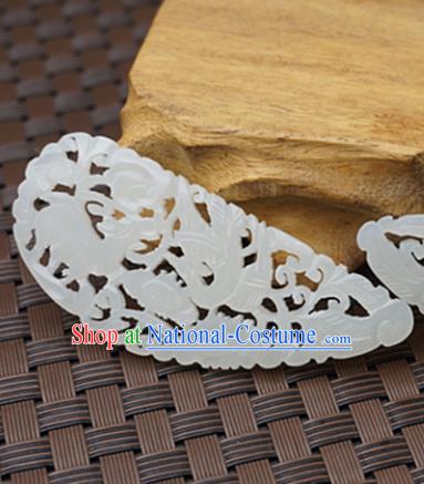 Chinese Handmade Jade Pendant Carving Phoenix Jewelry Accessories Ancient Traditional Jade Craft Decoration