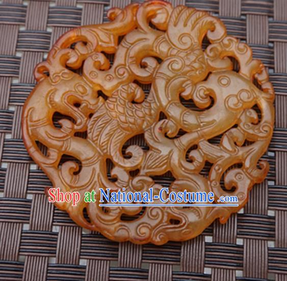 Chinese Handmade Jade Pendant Carving Tiger Jewelry Accessories Ancient Traditional Jade Craft Decoration