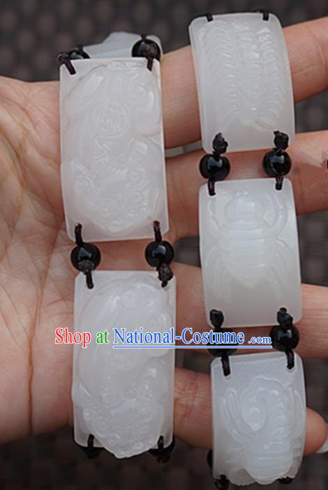 Chinese Handmade Ancient Carving Pi Xiu Jade Bracelet Traditional Jade Bangle Jewelry Accessories for Women for Men