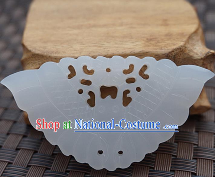 Handmade Chinese Carving Butterfly Jade Pendant Jewelry Accessories Ancient Traditional Jade Craft Decoration