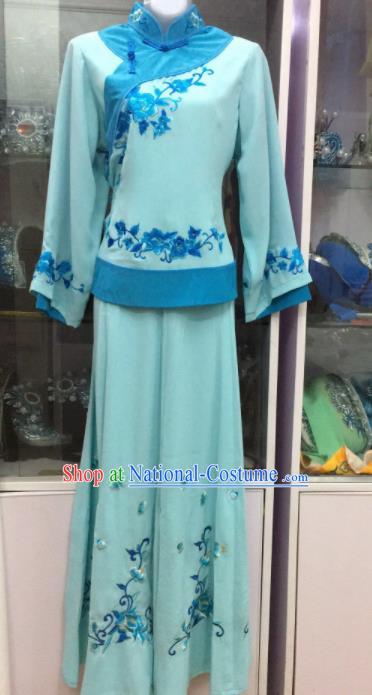 Handmade Chinese Beijing Opera Costume Peking Opera Actress Lake Blue Dress for Women