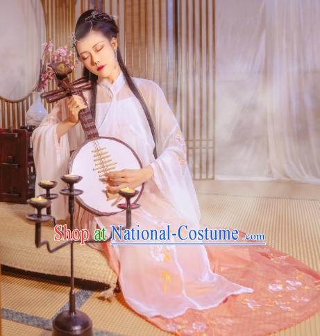 Ancient Chinese Ming Dynasty Nobility Lady Historical Costume Traditional Embroidered Hanfu Dress for Women