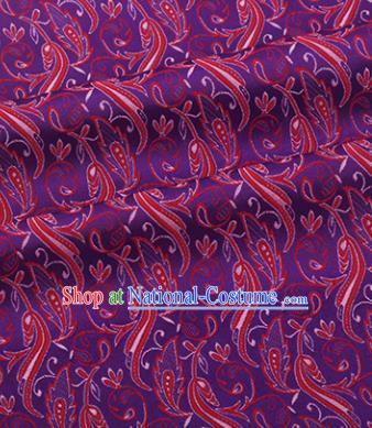 Chinese Traditional Luxuriant Pattern Design Purple Brocade Hanfu Silk Fabric Tang Suit Fabric Material