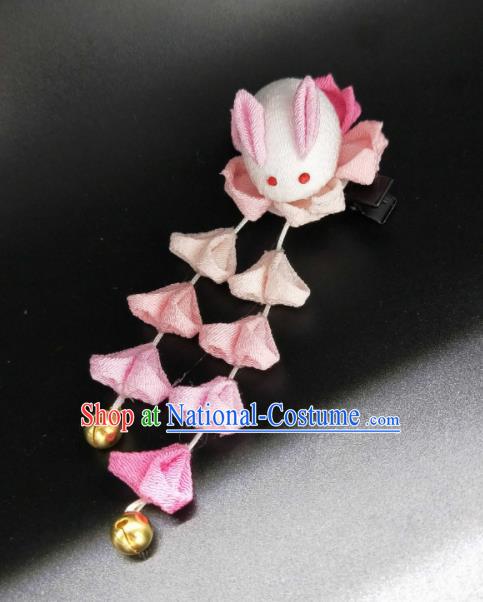 Traditional Japanese Kimono Hair Accessories Japan Geisha Rabbit Tassel Hair Claw for Women