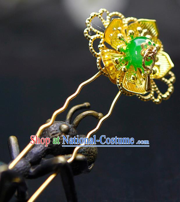 China Ancient Princess Golden Hairpins Chinese Traditional Hanfu Hair Accessories for Women