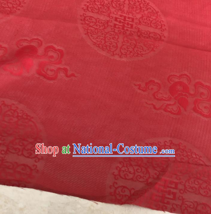 Asian Chinese Traditional Lucky Cucurbit Pattern Design Red Brocade Fabric Silk Fabric Chinese Fabric Asian Material