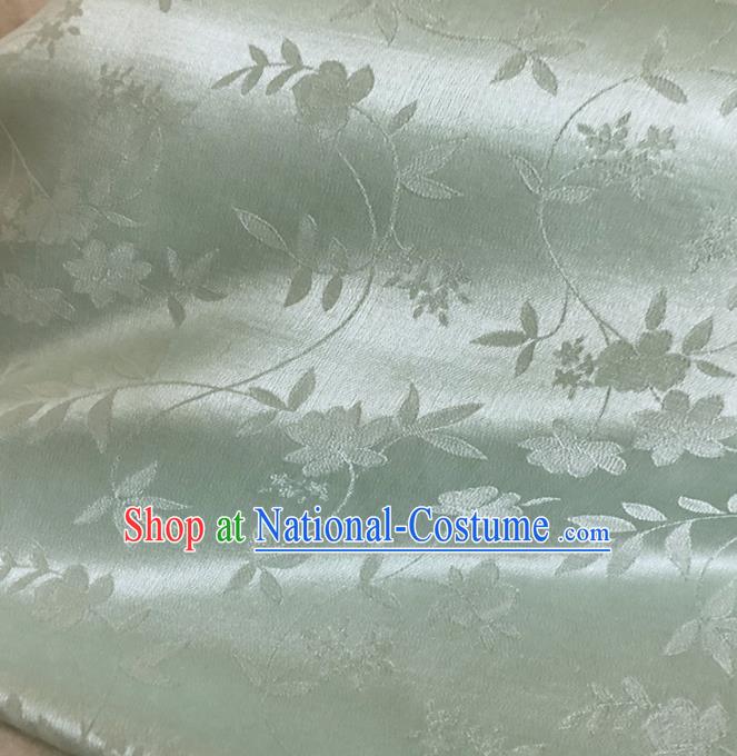 Asian Chinese Traditional Flowers Pattern Design Light Green Brocade Fabric Silk Fabric Chinese Fabric Asian Material