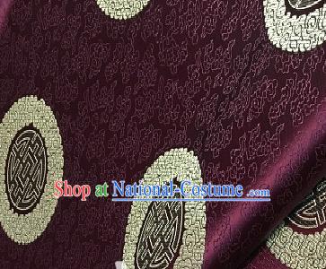 Asian Chinese Traditional Longevity Pattern Design Purple Brocade Fabric Silk Fabric Chinese Fabric Asian Material