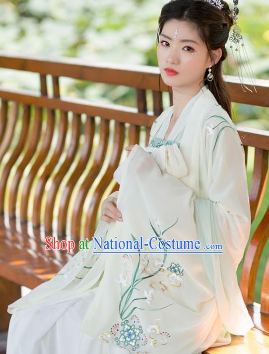 Traditional Chinese Tang Dynasty Hanfu Dress Ancient Peri Princess Embroidered Historical Costume for Women